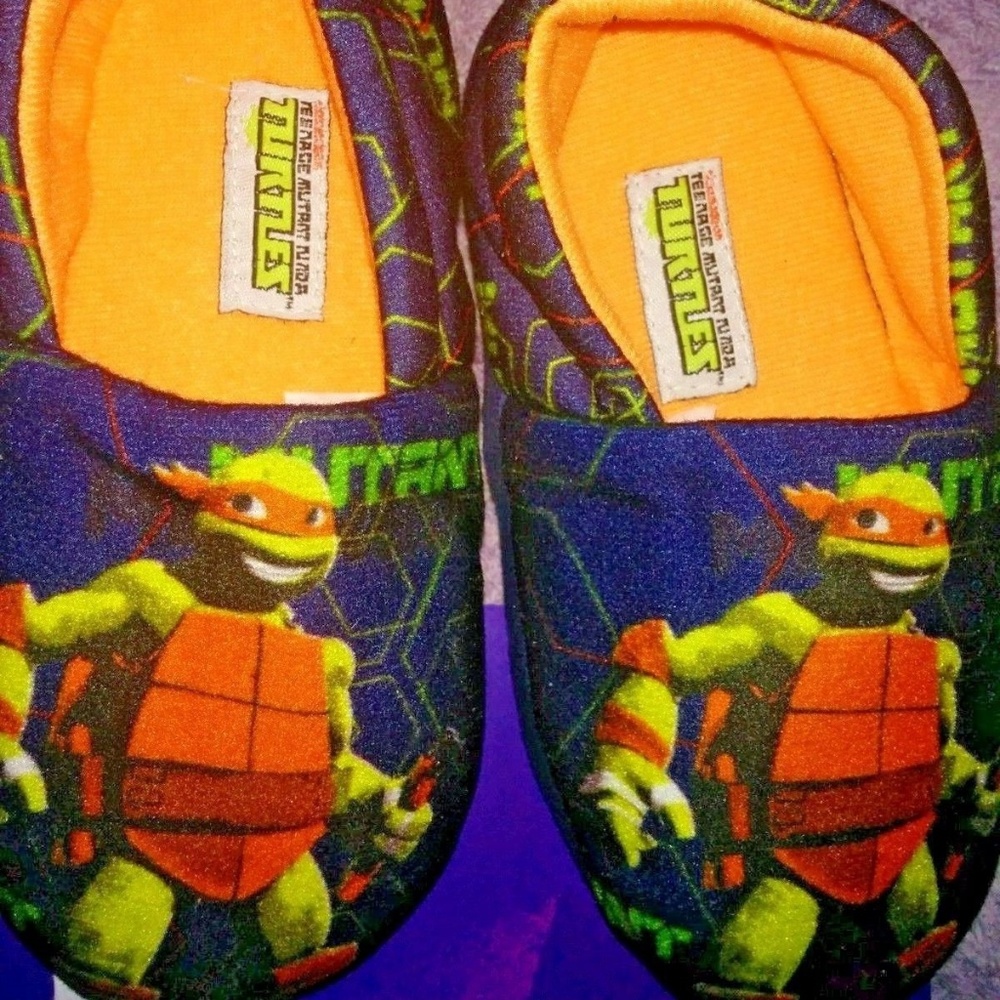 TMNT NAVY BLUE UNISEX KIDS SOFT SLIPPERS
